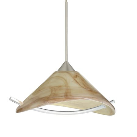 Besa Lighting Hoppi Cord Pendant, Mocha/Clear, Satin Nickel Finish, 1x50W Halogen 1XT-181305-SN